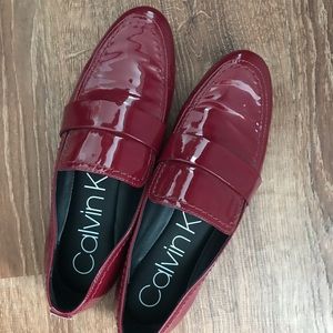 Red Patent Leather Calvin Klein Flats